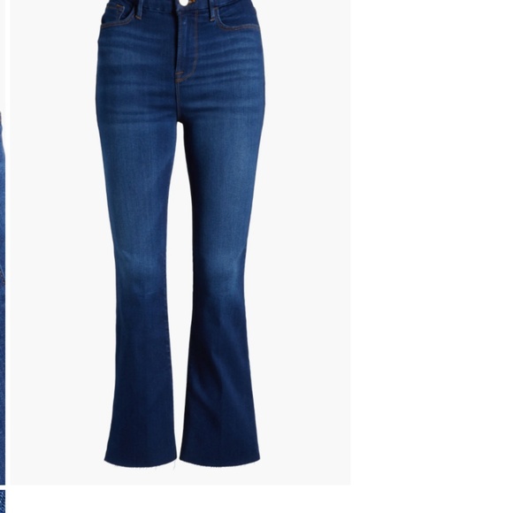 FRAME  Le Super High Waist Raw Hem Crop Mini Bootcut Jeans - Picture 2 of 7